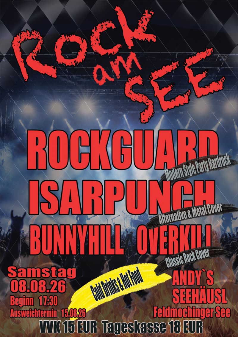 Flyer zum Event Rock am See bei Andys Seehäusl